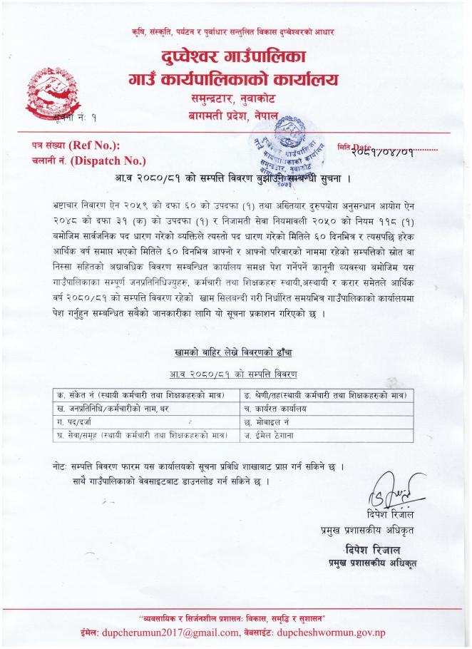 सम्पति विवरण 